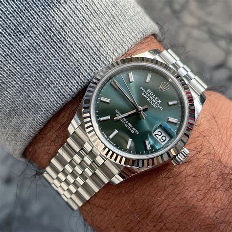 men's rolex green face|rolex datejust 41 green dial.